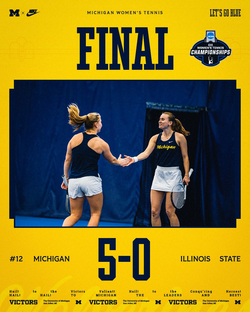 UMichWTennis's tweet image. Michigan gets the 5-0 win over Illinois State, with the last two matches finishing at the same time

Next up, Florida tomorrow at 1 p.m.

#GoBlue