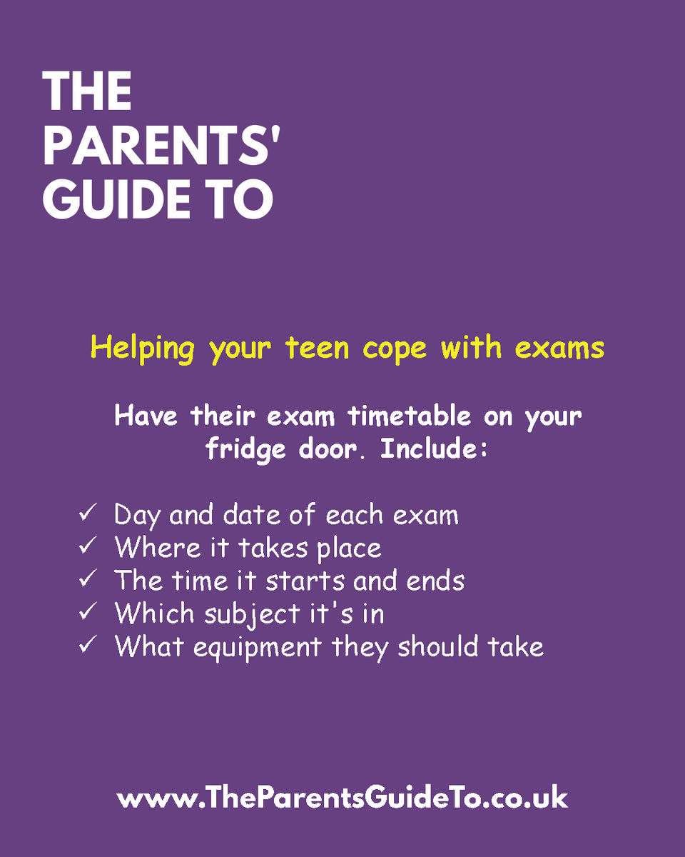 Parentsguideto's tweet image. ... #exams

#Finals are here! Parents - take care of the practicalities! Follow us for advice on what you can do at home to help your teen achieve their best.

Join our parent club for updates straight to your inbox: ow.ly/85FA50VLeOn

#ParentingTeens