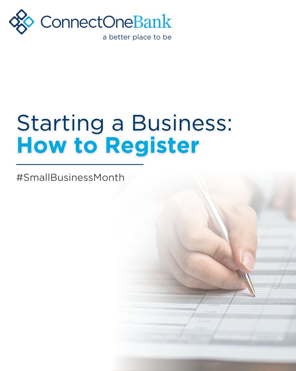 ConnectOneBank's tweet image. Ready to make your business official? From choosing your business structure to registration, let's get you set up for success.

Get the full breakdown on how and where to register your business in our latest blog: hubs.ly/Q04f8n7z0

#BusinessTips #Entrepreneurship #Startup
