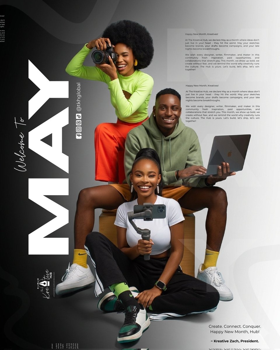 tkhglobal's tweet image. Welcome to May Kreatives ✨ 
Let's Create. Connect. Conquer.
Happy New Month, Hub!

#tkhglobal #May #NewMonth #TimeToShine2026