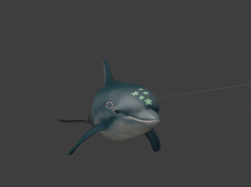 eccoonline's tweet photo. Stars on Ecco's model in DoTF are also meshes. This helps make them sharper without a higher res texture.
Same model is reused for all other bottlenose in the game, only texture is made transparent.
Doesn't work too well in beta, see if you can spot the impostor! https://t.co/BdJbRuZhMC