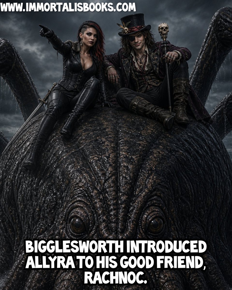 BigglesworthDB's tweet image. Bigglesworth introduced Allyra to his good friend, Rachnoc.

Immortalis will be out in August 2026; A satirically absurd and highly erotic extreme horror book.

Immortalis by Dyerbolical #Horror #Books #NSFW #BookTok Coming Soon #darkromancebooks