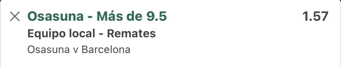 MrUniquePicks's tweet photo. STAKE 1
Osasuna se juega mucho en un partido que van a ir con todo a ver si pueden acercarse a Europa, el Barcelona aunque sale con todo pero ya tienen la liga ganada y se sabe que El Sadar aprieta mucho, vamooos 👀 https://t.co/FysxZgmGPm