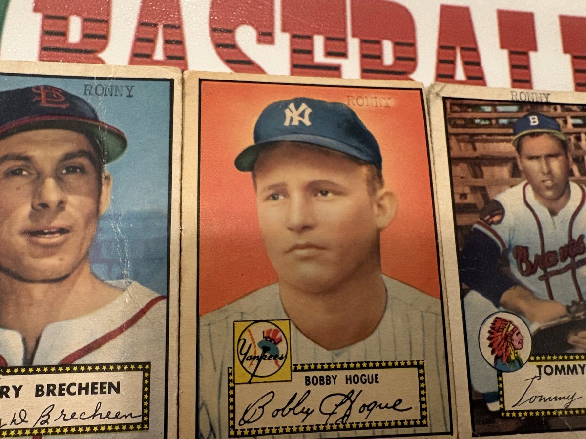 BobbySTL1936's tweet image. While building the 1952 @Topps set. I noticed a # of the cards I bought had Ronny stamped on the front. A few weeks ago the Erskine was on eBay. I had to add this Ronny! I’m giving this to Cooper next week. National Junior Honor Society induction. @CardPurchaser #baseballcards
