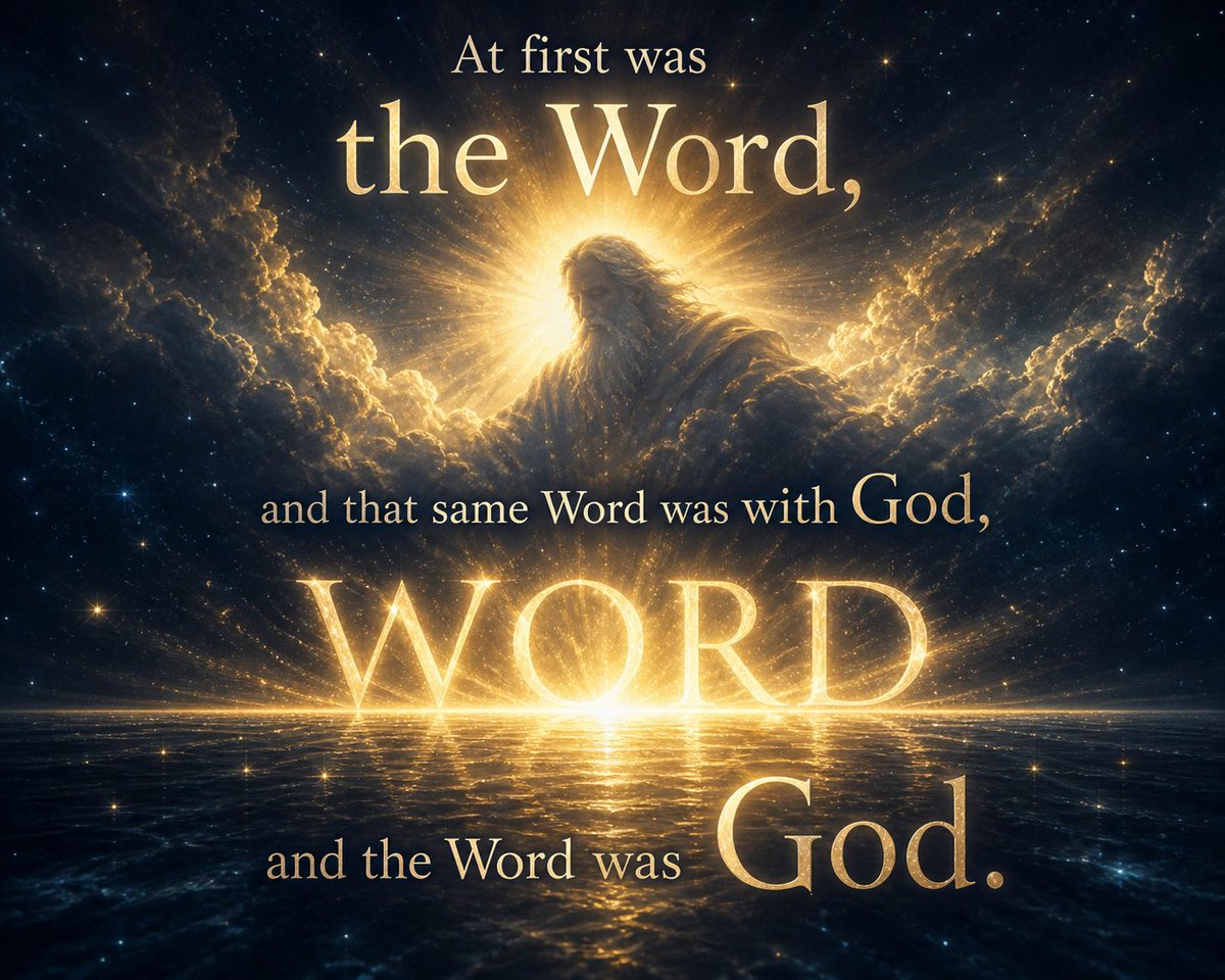 Christianhaiku1's tweet photo. At first was the Word,
and that same Word was with God,
and the Word was God.
(Based on John 1:1)
#Godsword #poetry #GospelofJohn #bibleverse #gospeltruth #Christian https://t.co/iqtpkh0Blg