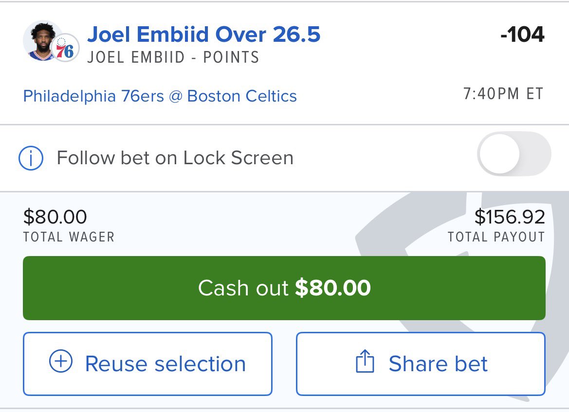 LockItLive's tweet image. 🚨GO BET THESE IMMEDIATELY🚨

Only one #NBA game tonight, but it should be a great one‼️

No better way to watch the #Sixers and #Celtics rivalry than a game seven showdown🔥

Let's take advantage and print some cash 💸

#Fanduel #Draftkings  #ESPNBet #nbabets #parlay #nbaparlays