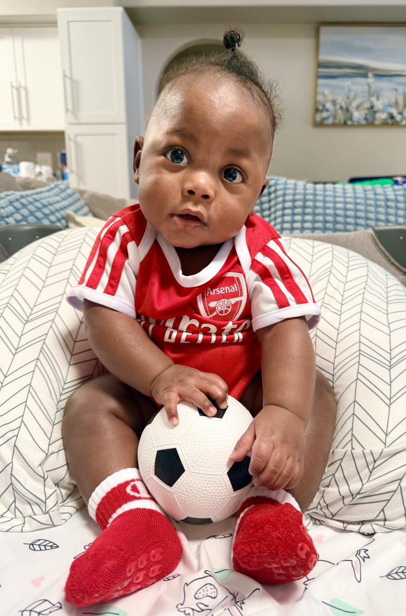 samwhereinafric's tweet photo. New gunner in the house couldn’t blink😆 @Arsenal #ArsFul #Gunners #PremierLeague #NorthLondon https://t.co/ds67eNAbCD