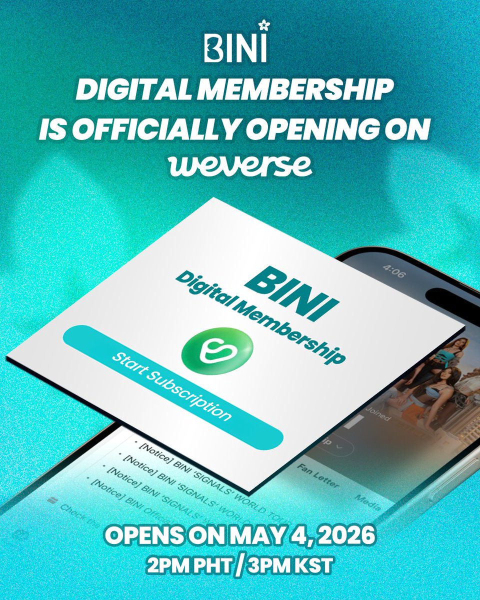 BINI_ph's tweet image. Did anyone catch that? 🤔🟢

Get ready to enjoy member-only content, ad-free viewing, exclusive badges, AND MORE! 💝

BINI Digital Membership officially arrives on Weverse tomorrow, May 4, at 2PM PHT 🇵🇭 / 3PM KST 🇰🇷! 🌸

#BINI #BINIWeverse #BINIWeverse_DigitalMembership