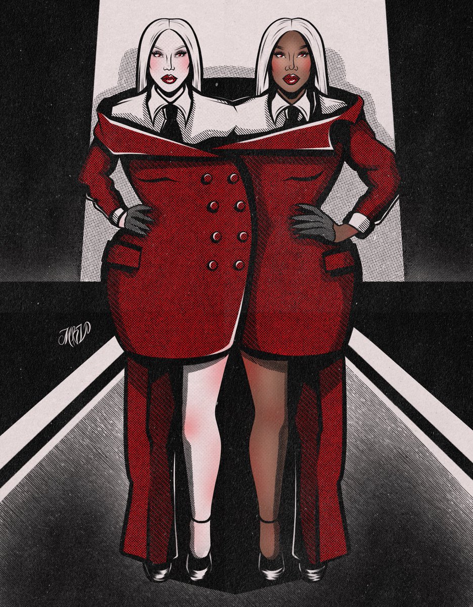 msblackvalkyrie's tweet photo. Monday through Sunday I can turn a dance floor into a runway 🖤❤️🖤

This music video is a legit masterpiece, couldn’t miss the opportunity to draw my girls 🖤
Mother Monster forever in my heart 🖤 Rawr! 

#runway #ladygaga #devilwearsprada #pinupart #comicart #doechii #pinupart https://t.co/hFuEMFvojq