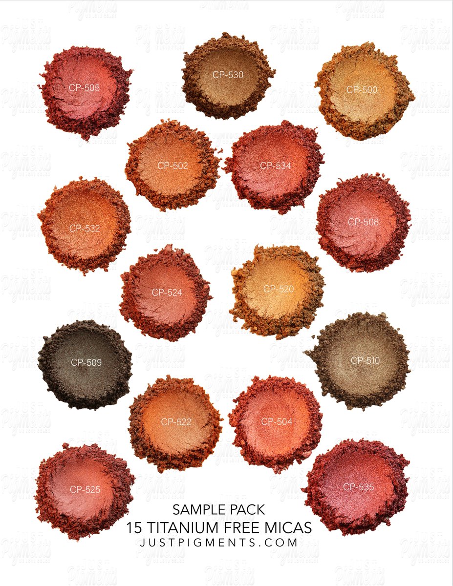 JustPigmentsAZ's tweet image. The very popular Titanium Free Mica Sample Pack is a perfect way to try out 15 of our different metallic titanium free micas!

Link ▶️ justpigments.com/collections/sa…

#pigments #makers