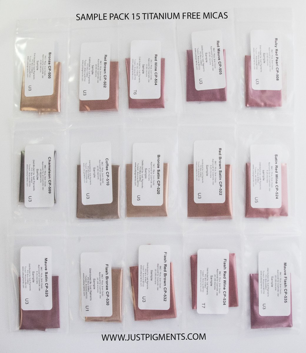 JustPigmentsAZ's tweet image. The very popular Titanium Free Mica Sample Pack is a perfect way to try out 15 of our different metallic titanium free micas!

Link ▶️ justpigments.com/collections/sa…

#pigments #makers