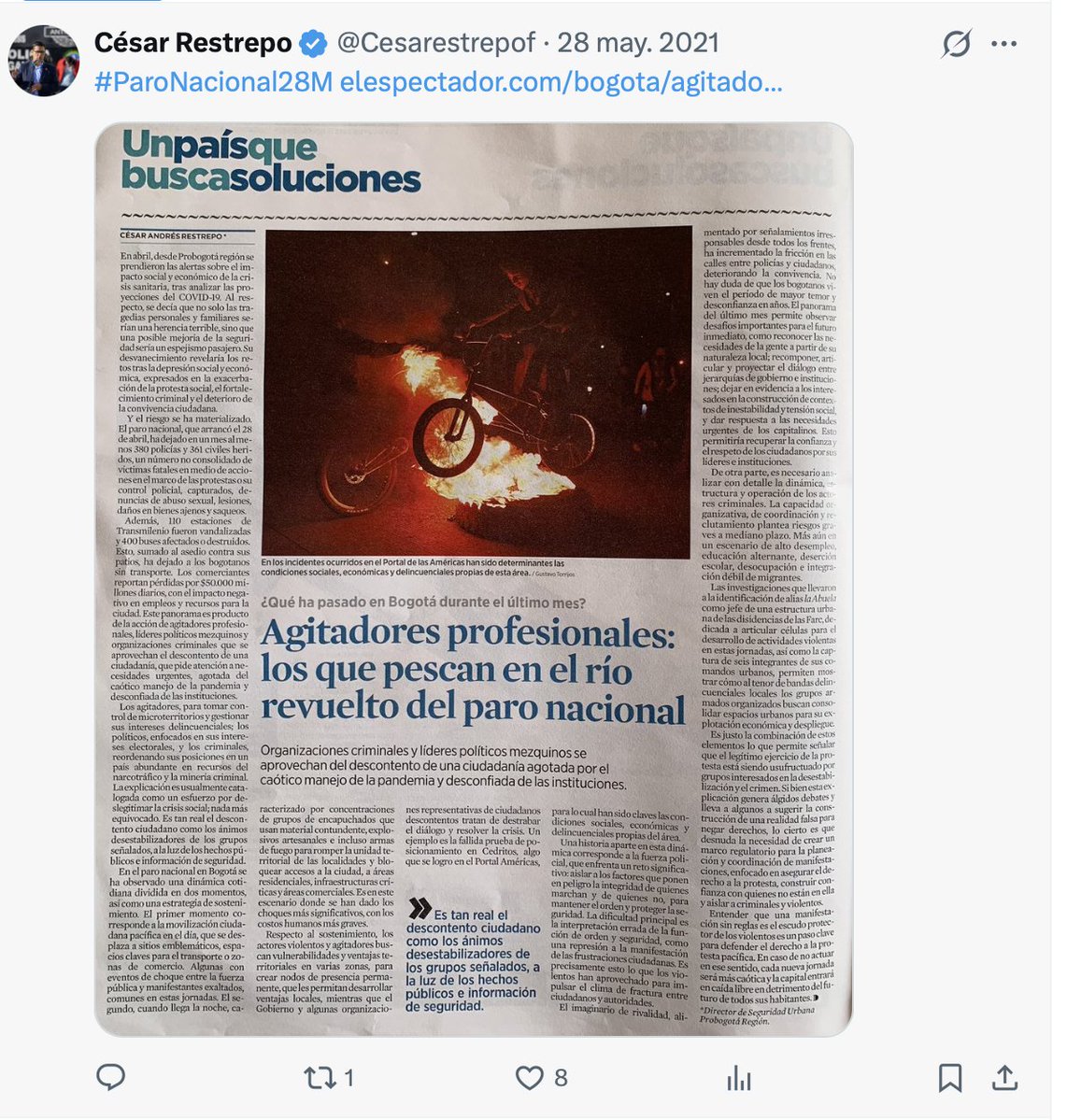 César Restrepo tweet media