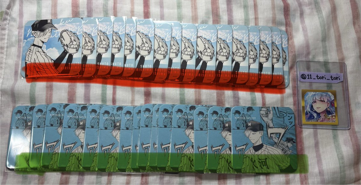 11_tori_tori's tweet photo. [交換] 忘却バッテリー アートコースター アトコ ジャンフェス  忘バ

【譲】画像1、2、3

【求】飛高(単体)>飛高(バッテリー)
単体の割合が多い、まとめてのお取引優先

赤_1枚に対して黄から2枚

緑_1枚に対して黄または紫から1枚

黄、紫_1:1

郵送希望です。 https://t.co/QvJsSZyjDU