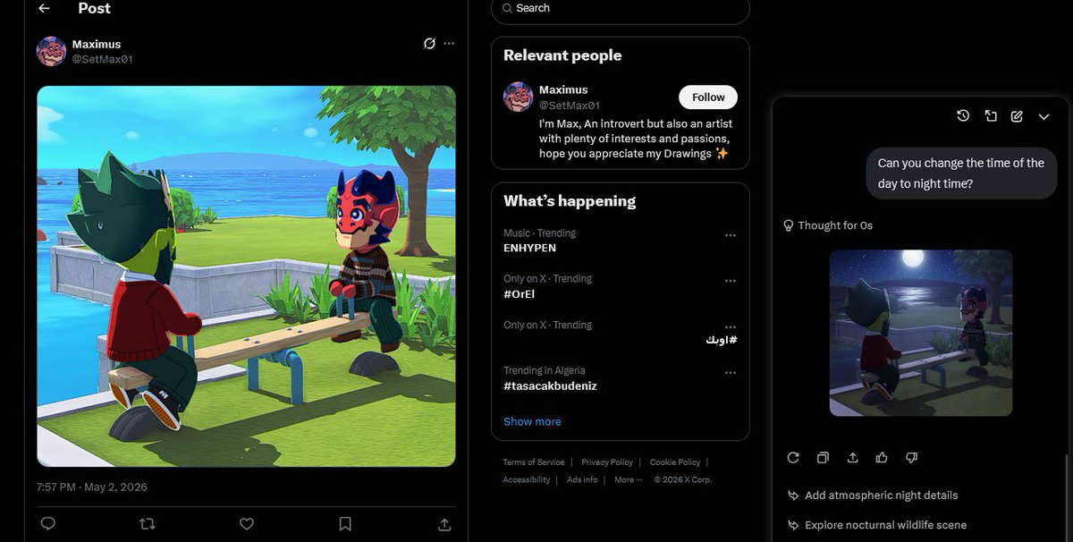 SetMax01's tweet photo. Seems like Twitter is still... not good against ai, even on a different account, and the label basically does nothing??? https://t.co/zsO9fOSGBR