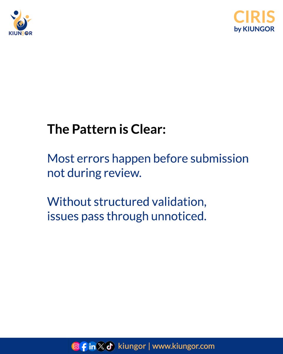 kiungorOrg's tweet photo. Compliance errors are not random they originate from predictable gaps in documentation, data entry and workflow processes.
CIRIS focuses on eliminating errors at the source through early-stage validation.
https://t.co/a28RjK0t2j
#CIRIS #Compliance #B2B #Automation #DataIntegrity https://t.co/0xfxC6yEfE
