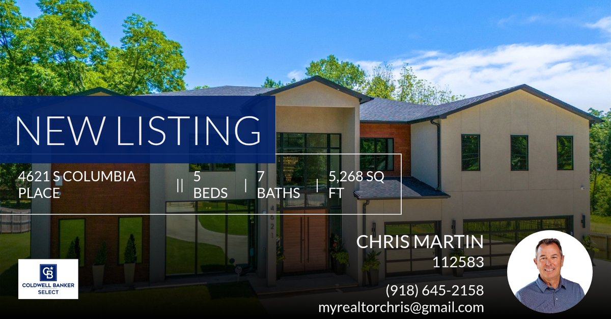 RealtorChris's tweet photo. 📍 New Listing 📍 Take a look at this fantastic new property that just hit the market located at 4621 S Columbia Place in Tulsa. Reach out here or at (918) 645-2158 for more information!

Listed by Hye Banerjee

Chris Martin 
 
Okl... https://t.co/bmCvmOdlSL https://t.co/wu9nCJmngL