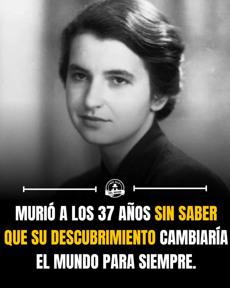 rociomag3's tweet image. ☝️Rosalind Franklin no solo fue una CIENTÍFICA; FUE la MUJER que NOS ENSEÑÓ de qué ESTAMOS HECHOS, a pesar de que el mundo intentó que la olvidáramos.

 #DatoCurioso #interesante #historia #sorprendente