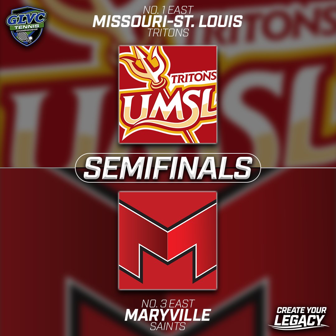 GLVCsports's tweet image. 🏆🎾 WOMEN'S TENNIS SEMIFINALS

#1E Missouri-St. Louis 🆚 #3E Maryville

📺 @GLVCSN ($)
📊 GLVCsports.com/2026wten
📍 Center Grove High School
⏰ 3 PM ET

#GLVCchamps | #CreateYourLegacy