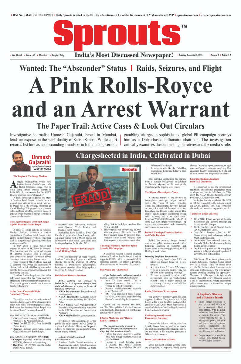 PART 9

• Separating Indian Allegations from UAE Operations

It is important to note the jurisdictional separation. The criminal proceedings relate to alleged activities in India between 2018-2022. The ANAX Holding business operates from the UAE, founded in 2018.

No Indian