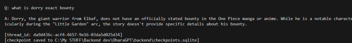 jeepsdev's tweet photo. Turns out LLMs know broad One piece lore but completely make up specifics, bounties, side chars confidently wrong, so I'm building a fun project, a wiki grounded agent .
#BuildInPublic #OnePiece #RAG https://t.co/85tT9bfncV