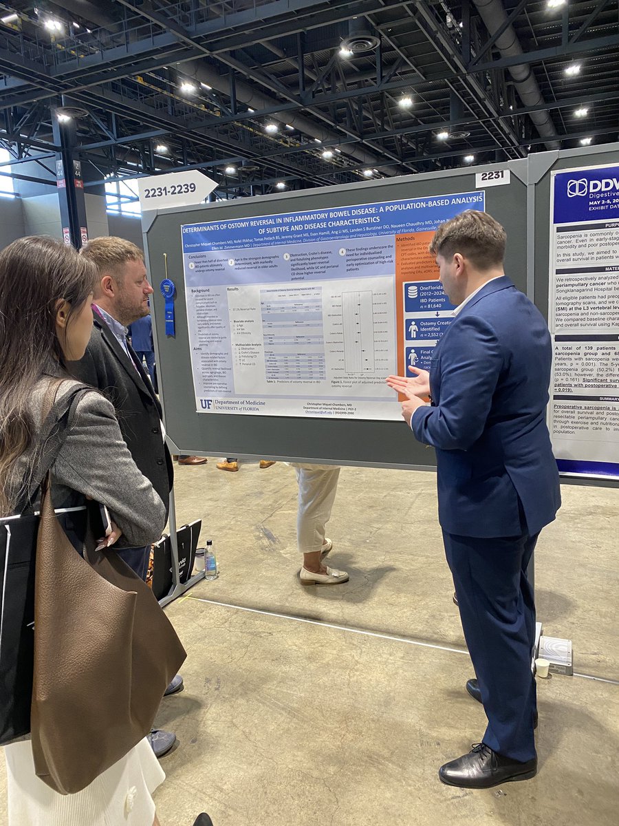 ezimmer2's tweet photo. Four posters today at DDW2026 from our @UF_IBD research group. Two were honored as being Posters of Distinction. Our young scientists are asking all the right questions! #DDW2026 https://t.co/IUwOk2IyLg