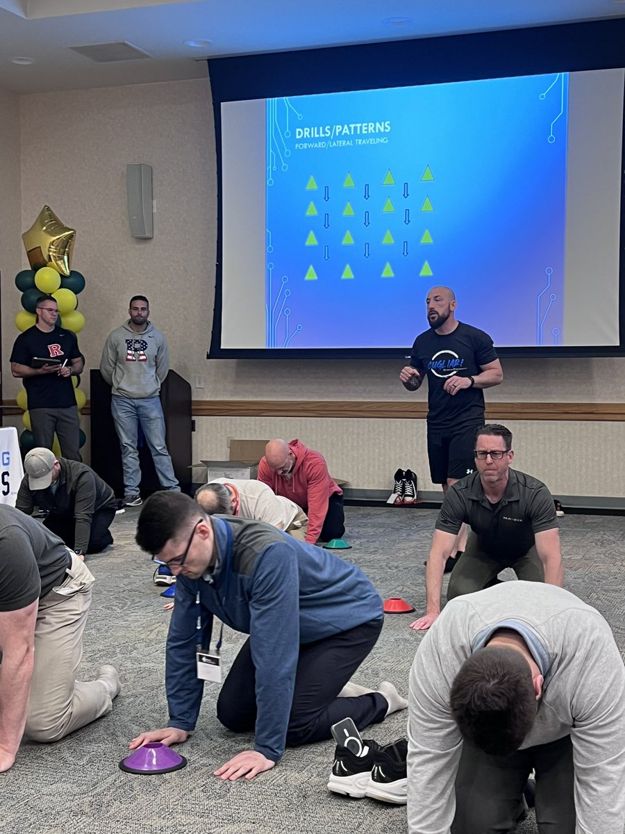 DaytonBulldogFB's tweet image. Great day for Dayton Football.  Coach Cugliari presenting quadrupedal movements to other coaches! 

#KeepPumping #SHRED