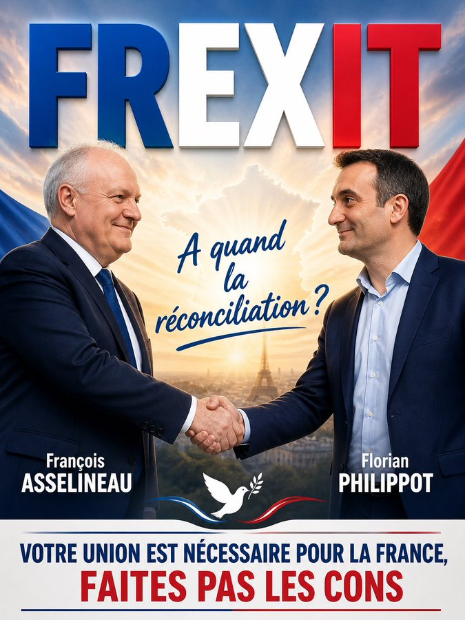jmpapy127's tweet image. UPR / U❓❓❓Populaire Républicaine
💪💪L'UNION FAIT LA FORCE💪💪
#LesPatriotes✊✊
#UnionDesSouverainistes 🫶 🫶
#Frexit👌👌
@PhdeVilliers 👍
@f_philippot👍
@f_asselineau ⁉️
@dupontaignan⁉️
@jfpoisson78👍
@JCheminade⁉️
@PhilippeMurer👍
@anatolium ‼️
@davidsaforcada‼️
@___⁉️⁉️⁉️