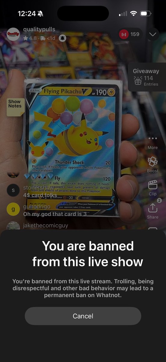 rodrigo83199's tweet image. A mega gengar was sold for idk above $20 and I left a comment saying that card was only 3 dollars and this clown blocked me I can’t make this up idk why people go to whatnot and support these people 
#tcg #Pokémon #whatnot #pokemoncards