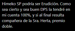 La gente ignorante, imbécil y triste al final termina siendo muy graciosa.

Analicemos mi publicación:
"Himeko SP PODRÍA ser..." Dije podría, porque nada es oficial.
"Si es cierto la tendré en mi cuenta", aquí expreso mi deseo de tenerla.
"... si al final resulta compañera de la