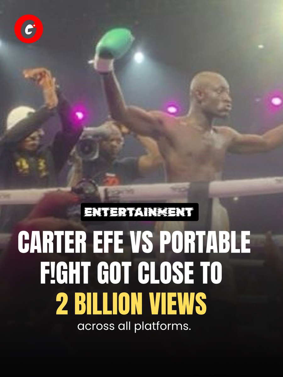thegatewaytimes's tweet image. PORTABLE AND CATER EFE’S FIGHT RACKS BILLIONS IN VIEWS👏🤯

Carter Efe vs Portable f!ght got  almost 2billion views across all platforms. Courtesy of DAZN for streaming it and putting the fight on the map 👏

#portable #caterefe #fight