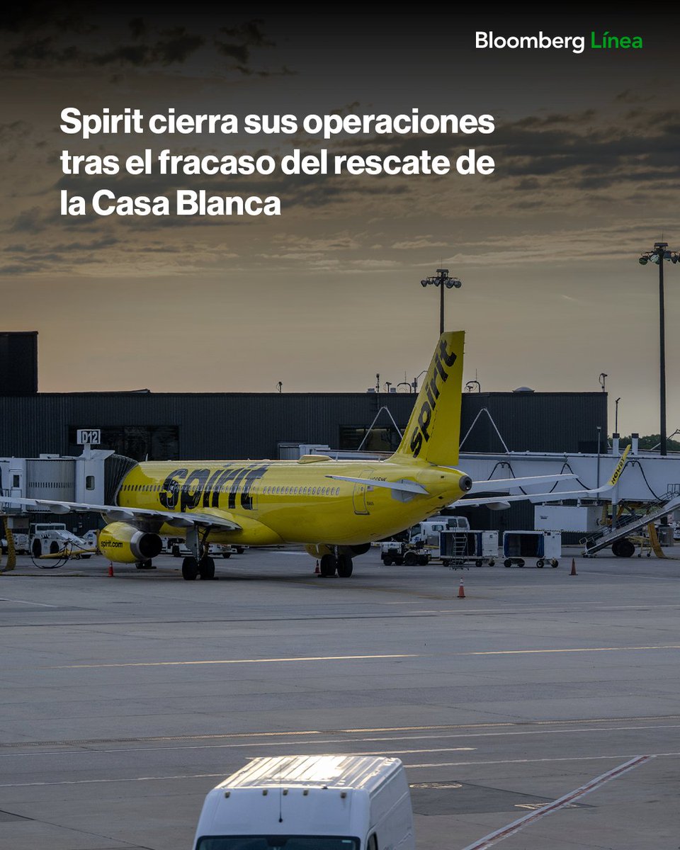 BloombergLinea_'s tweet photo. Spirit pone fin a sus operaciones después de que la atribulada aerolínea de descuento estadounidense se doblegara bajo el peso de los crecientes precios del combustible y de que fracasara un rescate gubernamental que le había ofrecido Trump.
Más detalles https://t.co/rzLHezldkq https://t.co/8Bq7RAftRB