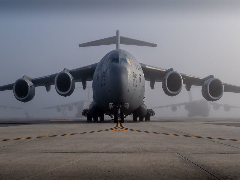 A U.S. military C-17 has landed in Beijing as preparations begin for President Trump's May 14-15 meeting with President Xi.