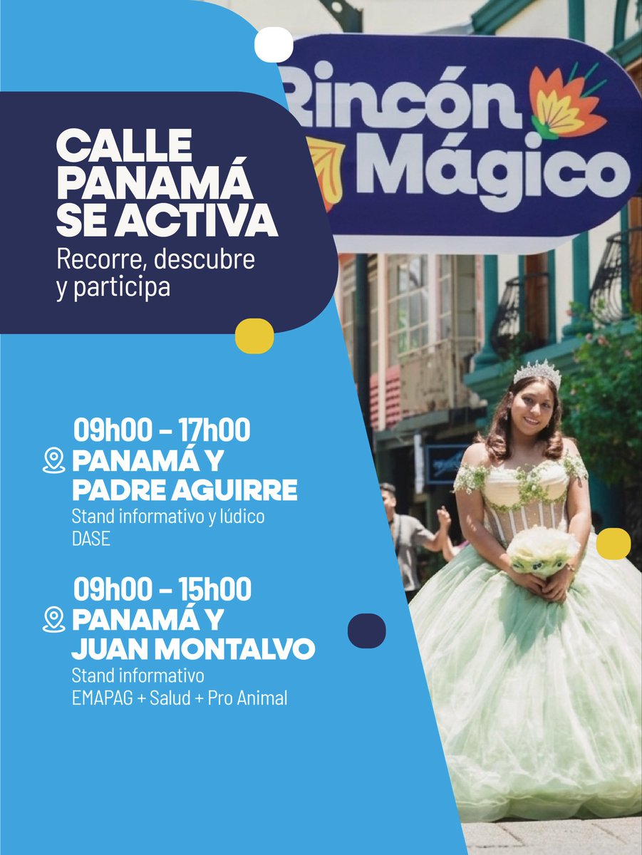 alcaldiagye's tweet photo. ✨🎉 Arma tu recorrido en #RutaCentro
Este feriado, Guayaquil se mueve con recreovía, bicicletas gratis, stands informativos, feria de servicios, emprendimientos, arte y música en calle Panamá, Plaza de los Teatros, Museo del Cacao, Malecón 2000 y 9 de Octubre.
#AsíSeHaceGuayaquil #CiudadDeTodos #GuayaquilNoSeDetiene
@taticoronelf @aquilesalvarez
