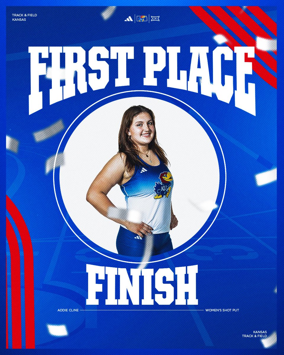 kansastfxc's tweet photo. Women’s Shot Put 🥇

Addie Cline — top collegiate finisher | 14.11m

#RockChalk https://t.co/T92j1ZJSVw