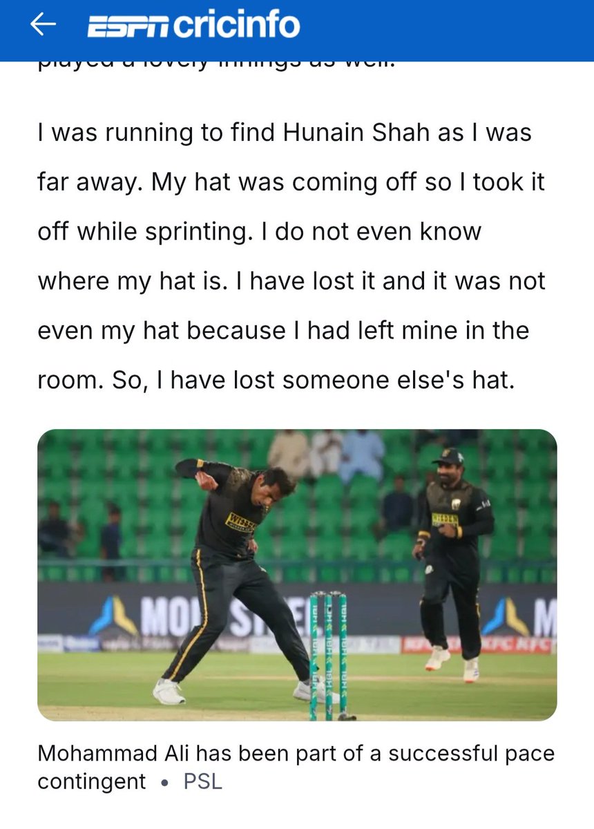 This is one of the greatest cricketing quotes of all time. 
<a href="/ahsannagi/">Ahsan Iftikhar Nagi</a>