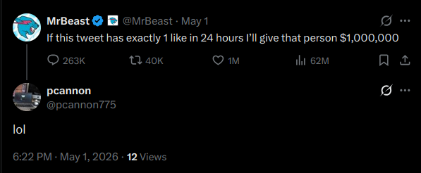Where's da money <a href="/MrBeast/">MrBeast</a> !!!!