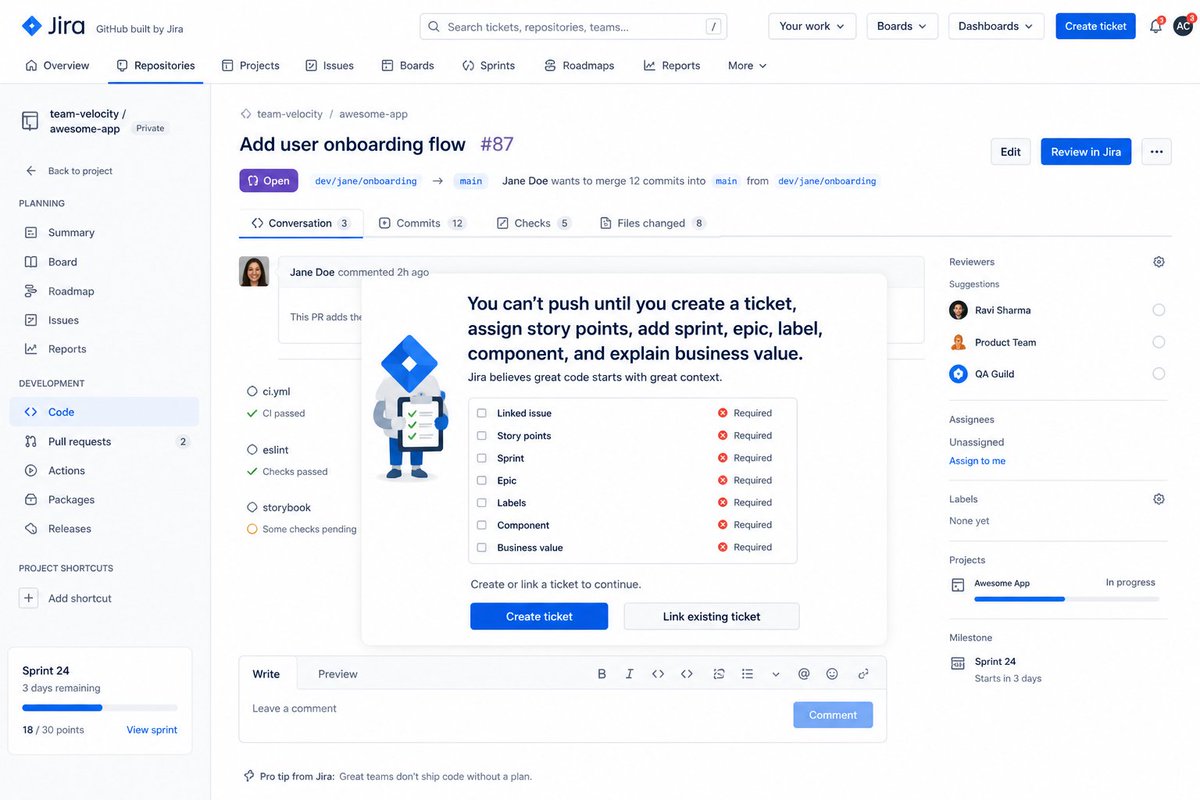 What if <a href="/Jira/">Atlassian Jira</a> shipped <a href="/github/">GitHub</a>