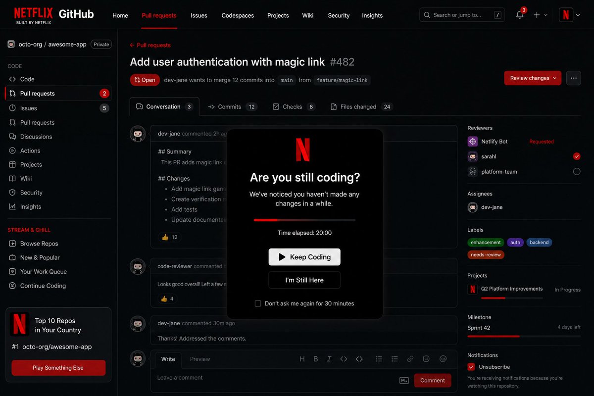 What if <a href="/netflix/">Netflix</a> shipped <a href="/github/">GitHub</a>
