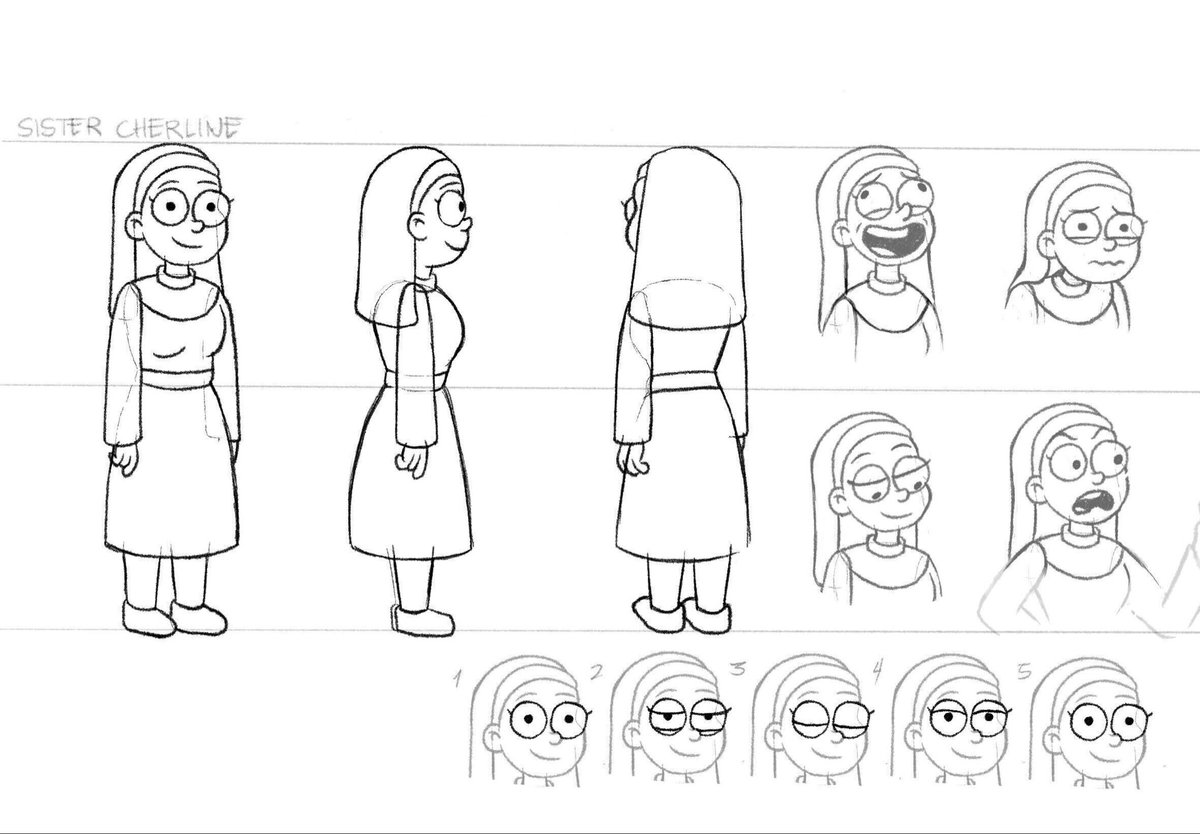 DimpeyStudios's tweet photo. Early drawings of Sister Cherline and Pastor Gerald, made by one of our favorite animators, Angelica. https://t.co/ExoJWxeHZu