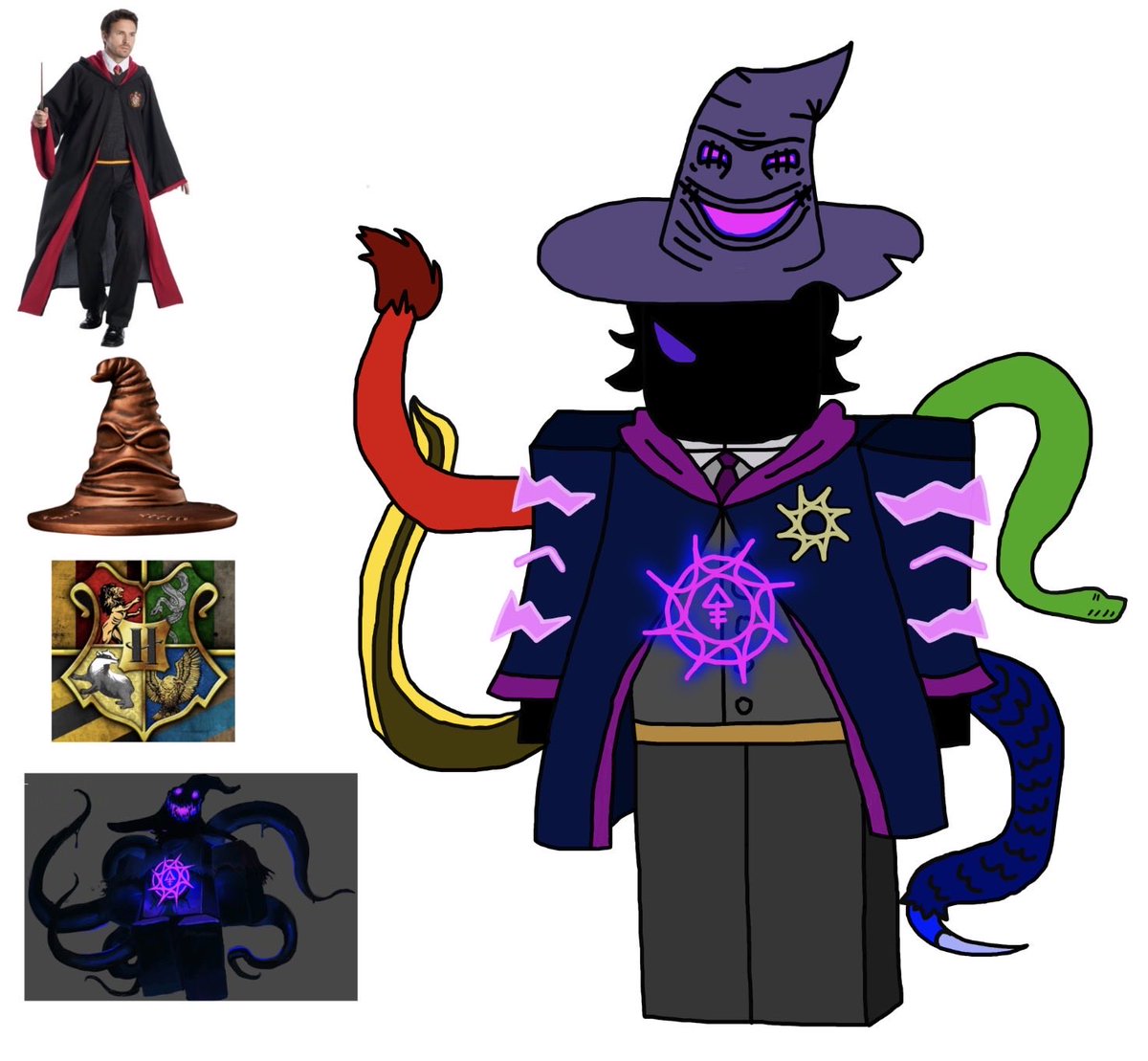 Kyle1Jd3's tweet photo. @rblxforsaken Updated wizard azure skin concept and it’s Harry Potter themed (hat control AU) https://t.co/hpY19vMG3e