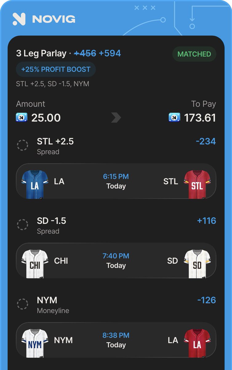 wisegentdfs's tweet photo. Let’s run it back! 

Use code WISEGENTLEMEN to get a 100% purchase match up to $25 (min purchase $5) when you sign up for NoVig so you can FREEROLL the boost. 

https://t.co/SpVfk0NUBa https://t.co/n89LVjRLt1