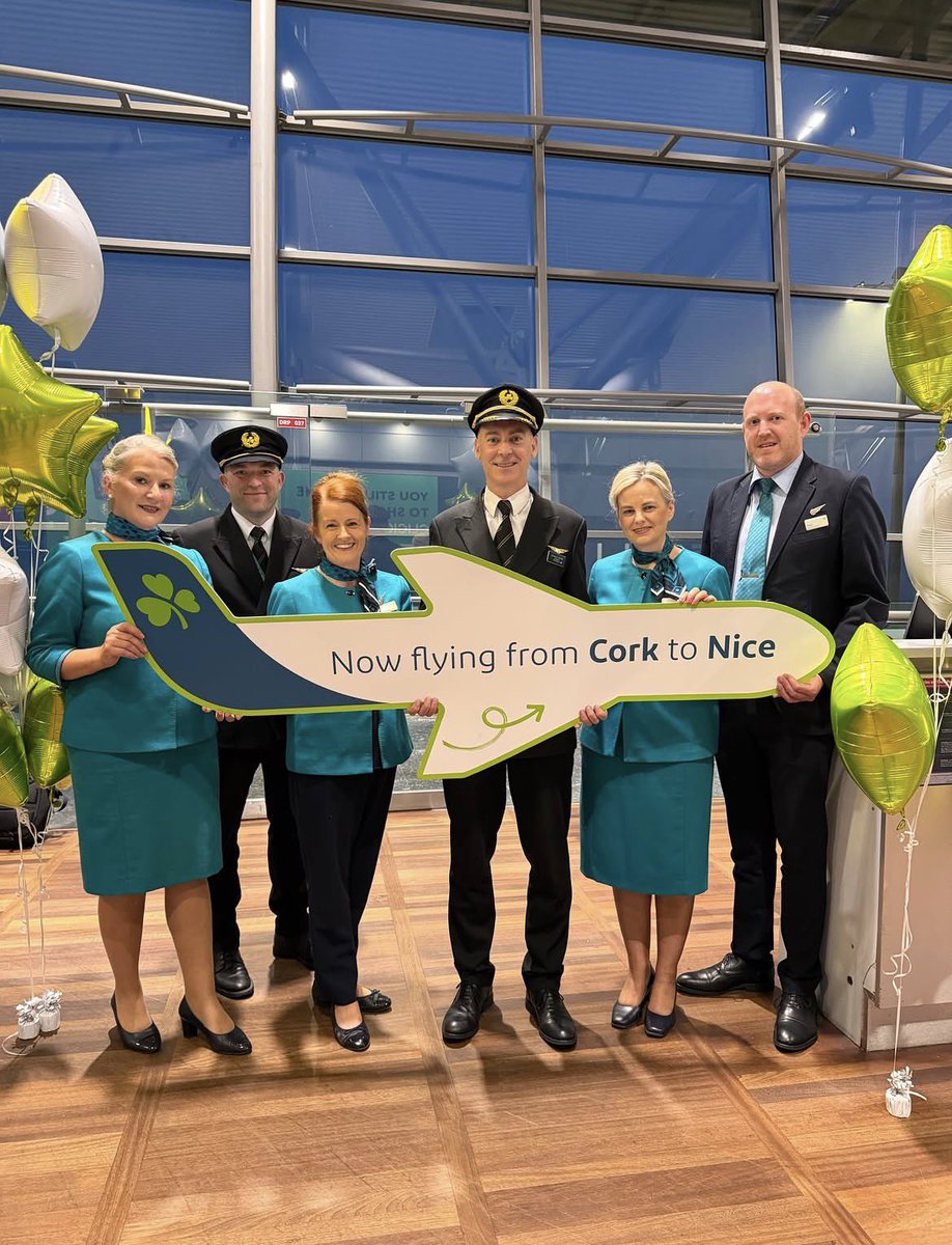 Gate7aviation's tweet image. Aer Lingus célèbre le retour des vols Cork-Nice 🇫🇷🎉

Le premier vol a décollé à 6h45 hier matin et la liaison est assurée deux fois par semaine jusqu'à fin septembre.
#AerLingus #Cork #Nice @AeroportNice @AerLingus