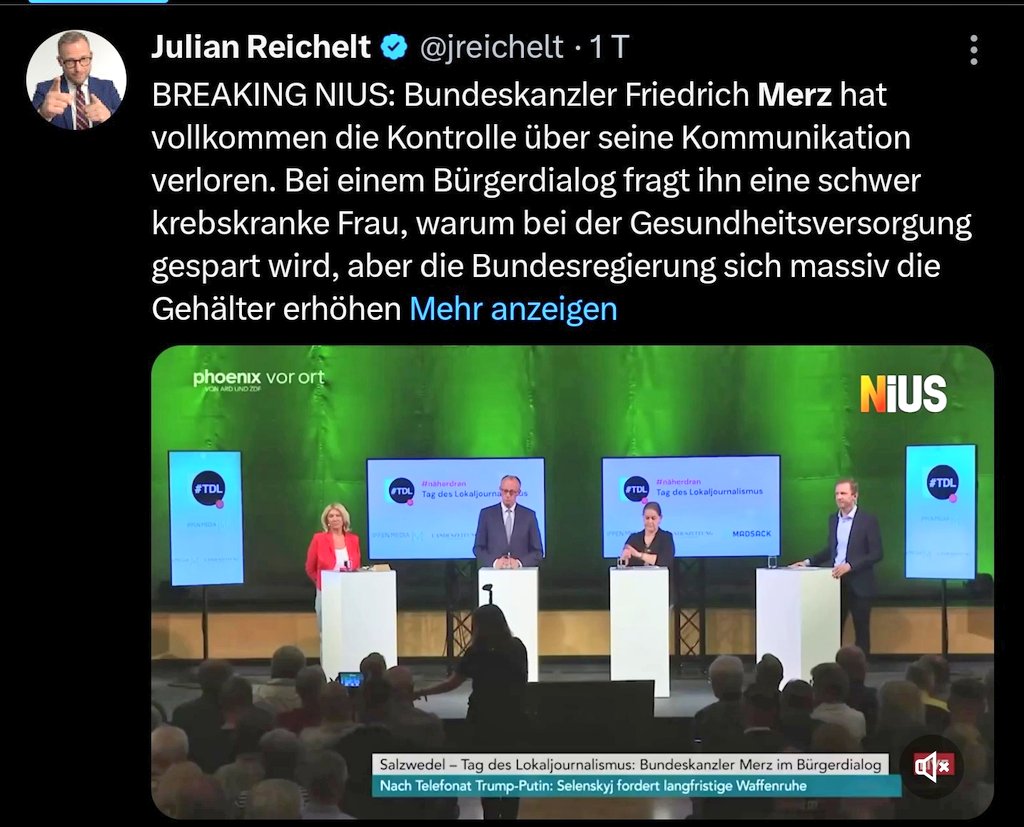 Mueller_NJ_USA's tweet image. Als Kanzler sollte man anders mit so einer vom Schicksal geprägten Frau umgehen, oder?

Hier das Einmaleins für den Kanzler als Lernlektüre für solche Begegnungen...

Sehr geehrte Frau [Name der Bürgerin, falls bekannt],  

zunächst einmal: Es tut mir von Herzen leid, dass Sie