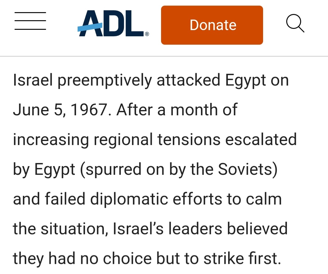 TheLitTrader's tweet photo. @NewResista95868 @PSCupdates That list isn't based on facts for example one of the largest wars in Israel's history was the 1967 Six Day War which is well documented Israel started and thats even stated by ADL a pro Israel Jewish organisation. https://t.co/AS6lIjjVyu