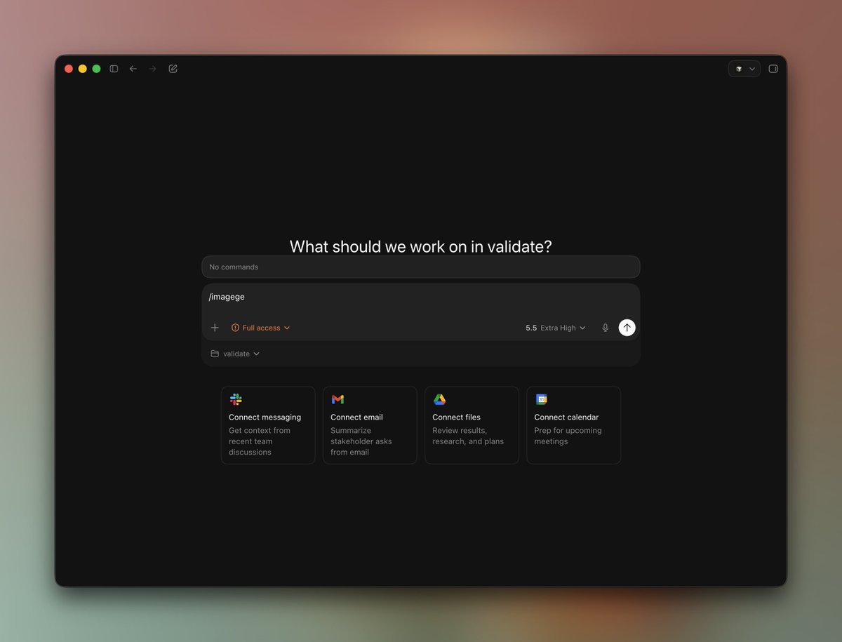 validatedev's tweet image. i was able to use imagegen skill yesterday, but currently i don't see something like that. plus ~/.codex/skills/.system/imagegen is also there. what's happening? latest version of codex app