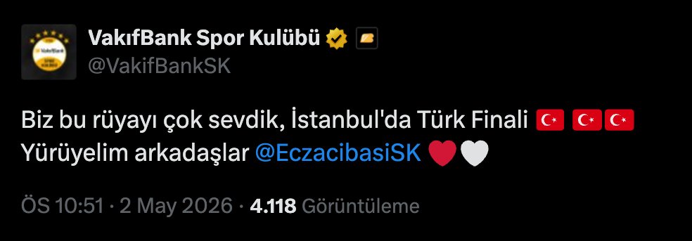 demarkesports's tweet photo. VakıfBank'ın paylaşımı 🇹🇷 https://t.co/A6Bf2rMjJ7
