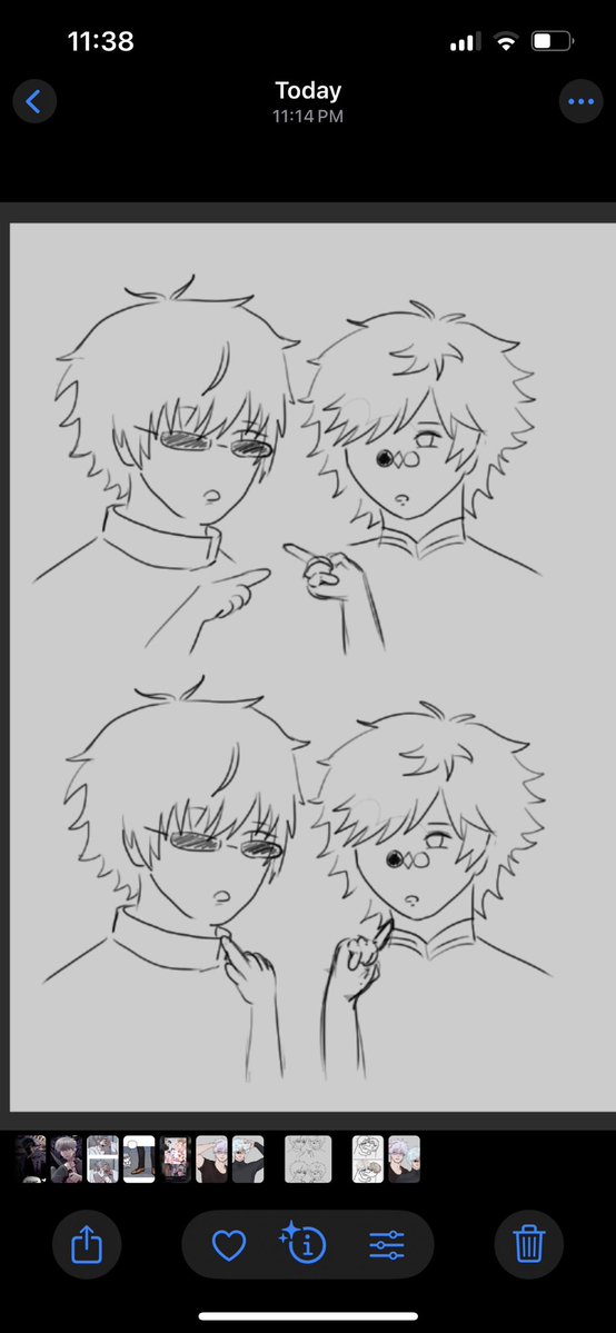 moodvxi's tweet image. the wizard sorcerer doppelgängers  
#gojo #jjk #qifrey #witchhatetelier #Δ帽子