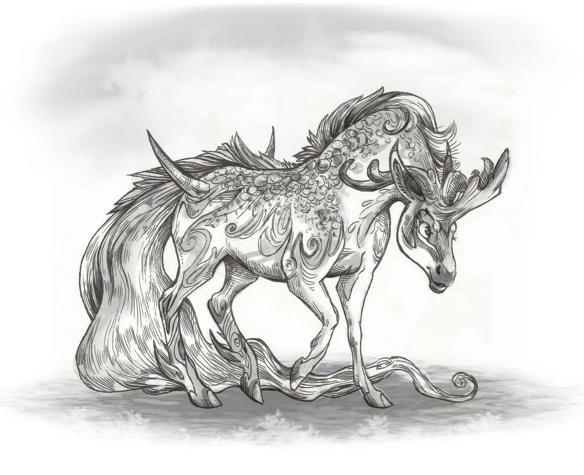 Taski_Guru's tweet image. Line art of fantasy unicorn adoptables (closed)
#lineart #kirin_oc #unicorn_oc #line_art #fchimera #equine #donkey