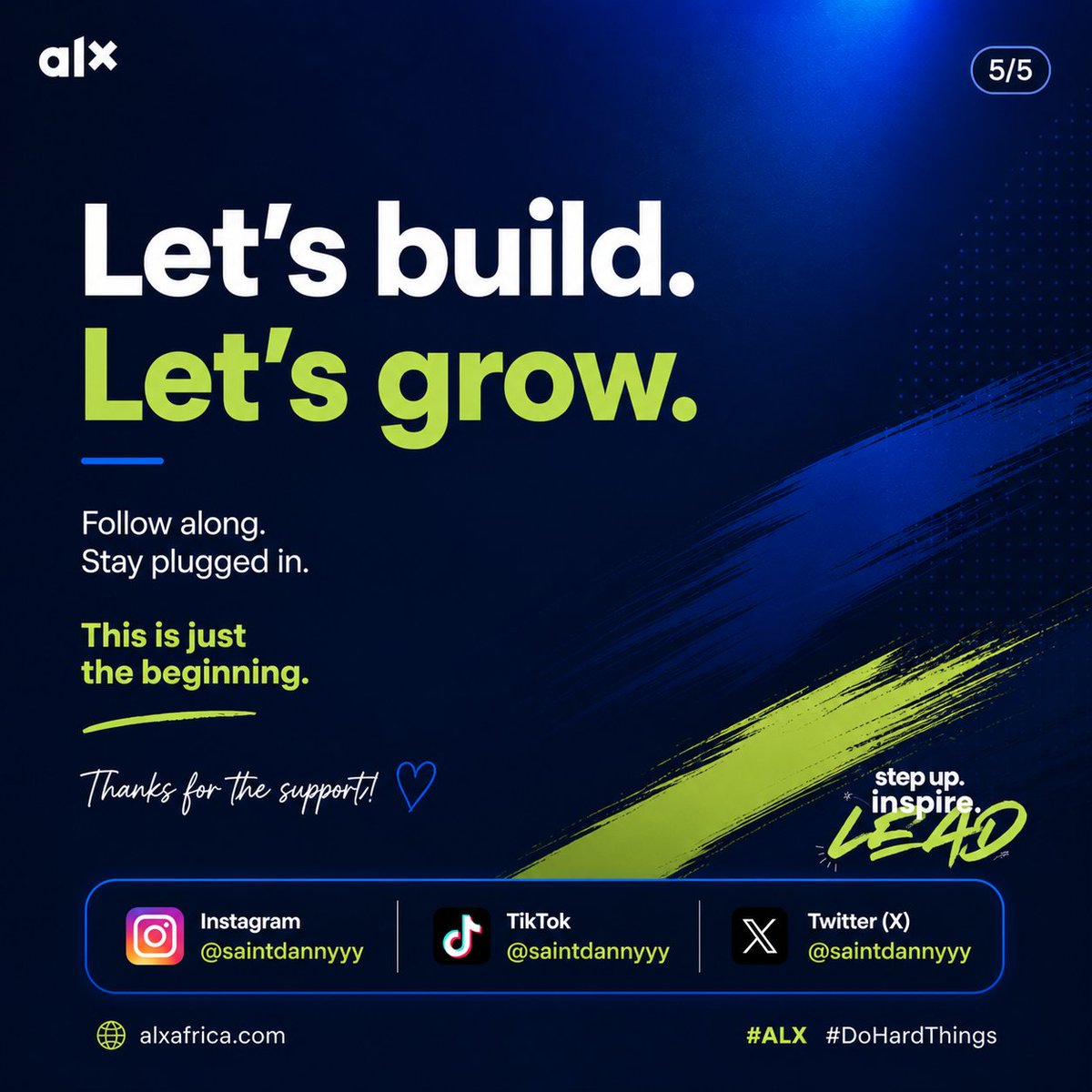 saintdannyyy's tweet photo. Say whaaatttt...ALX Community Ambassadorrrrr๐ฅ
More impact.
More opportunities shared.
Letโs go.
#alx #dohardthings #alxambassador #lifeatalx #techtwitter https://t.co/fRESWbMfft