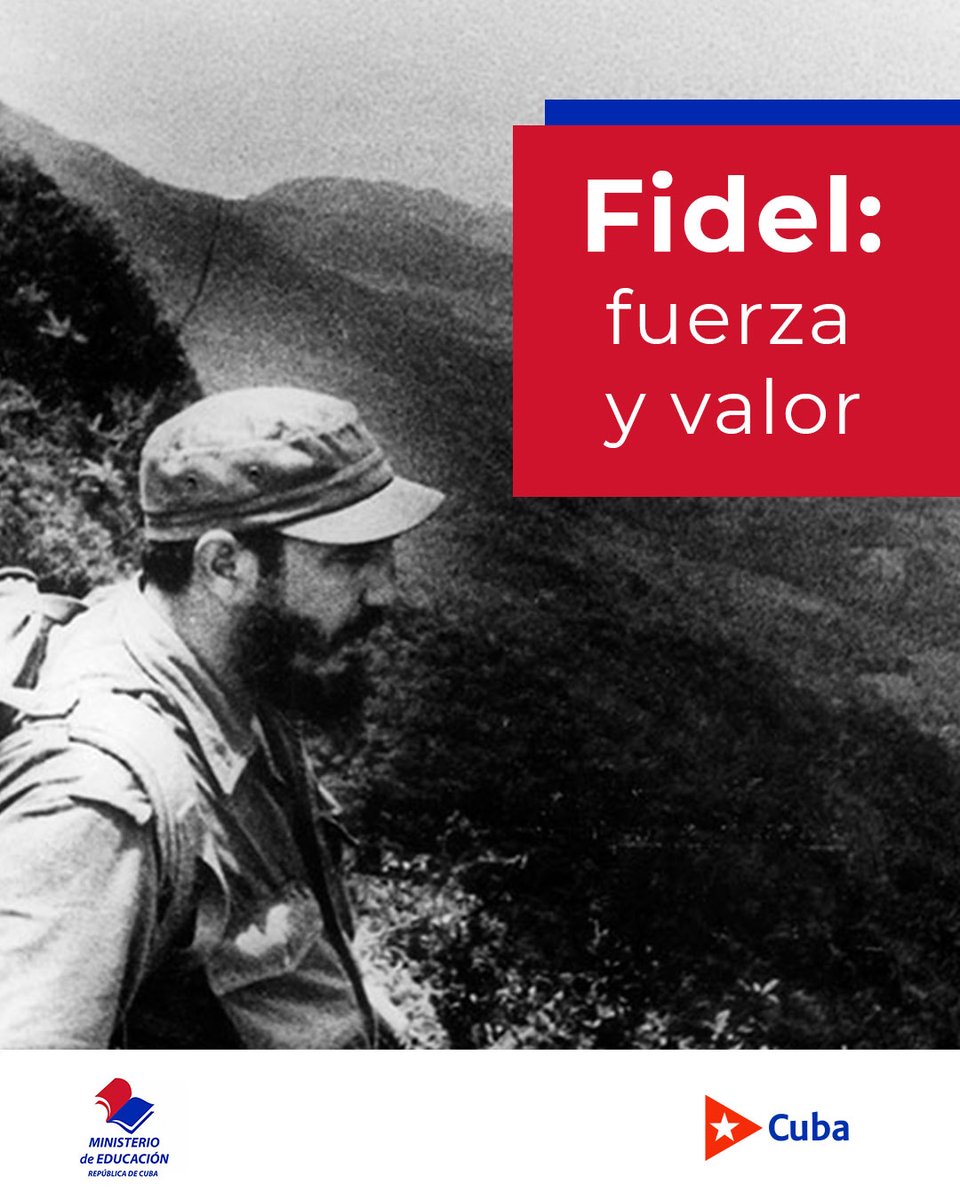 🇨🇺 Desde la Sierra Maestra se forjaron la entereza, la convicción y la resistencia de nuestro líder histórico. Su ejemplo ante las adversidades sirvieron de guía para sus compañeros de lucha.

#ConFidelEnCadaAula 
#100AñosConFidel